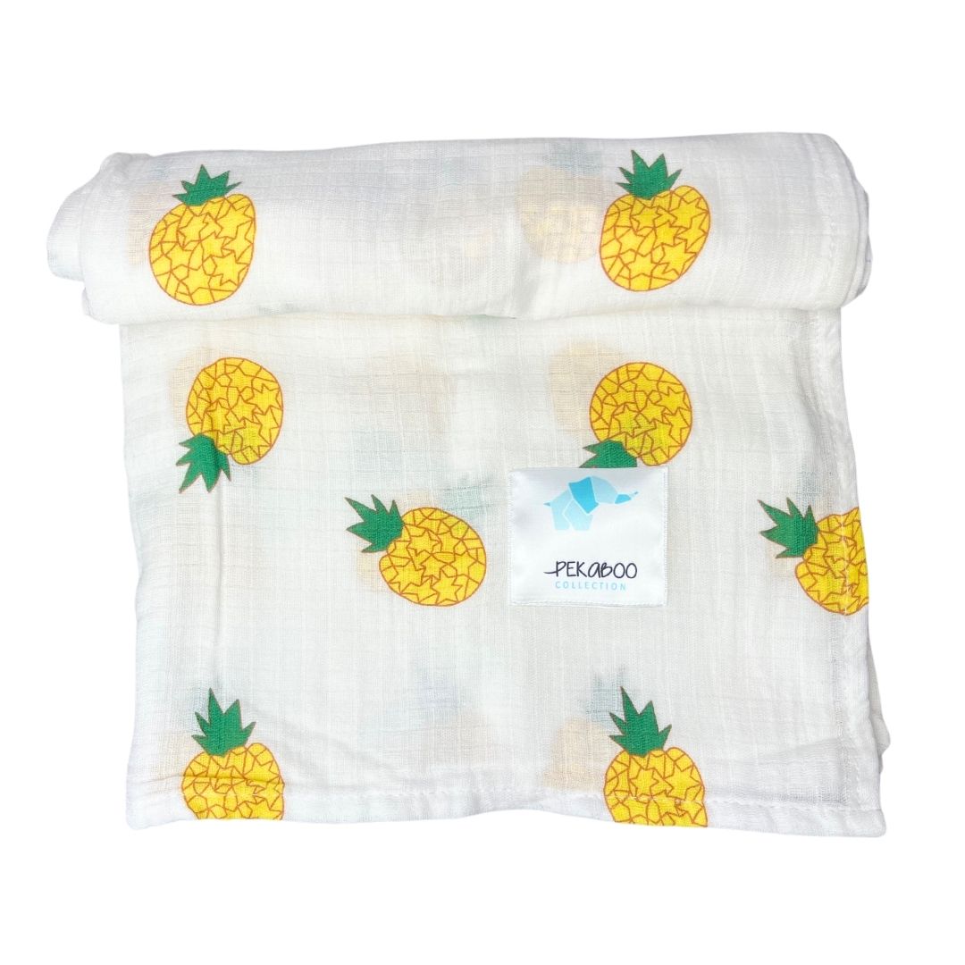 Couverture mousseline de coton - Ananas