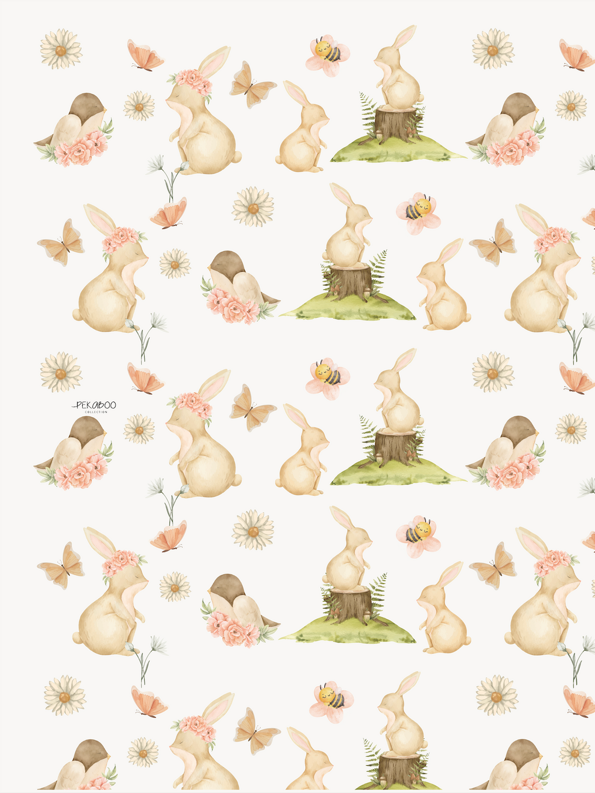 Couverture minky - Lapins abeilles