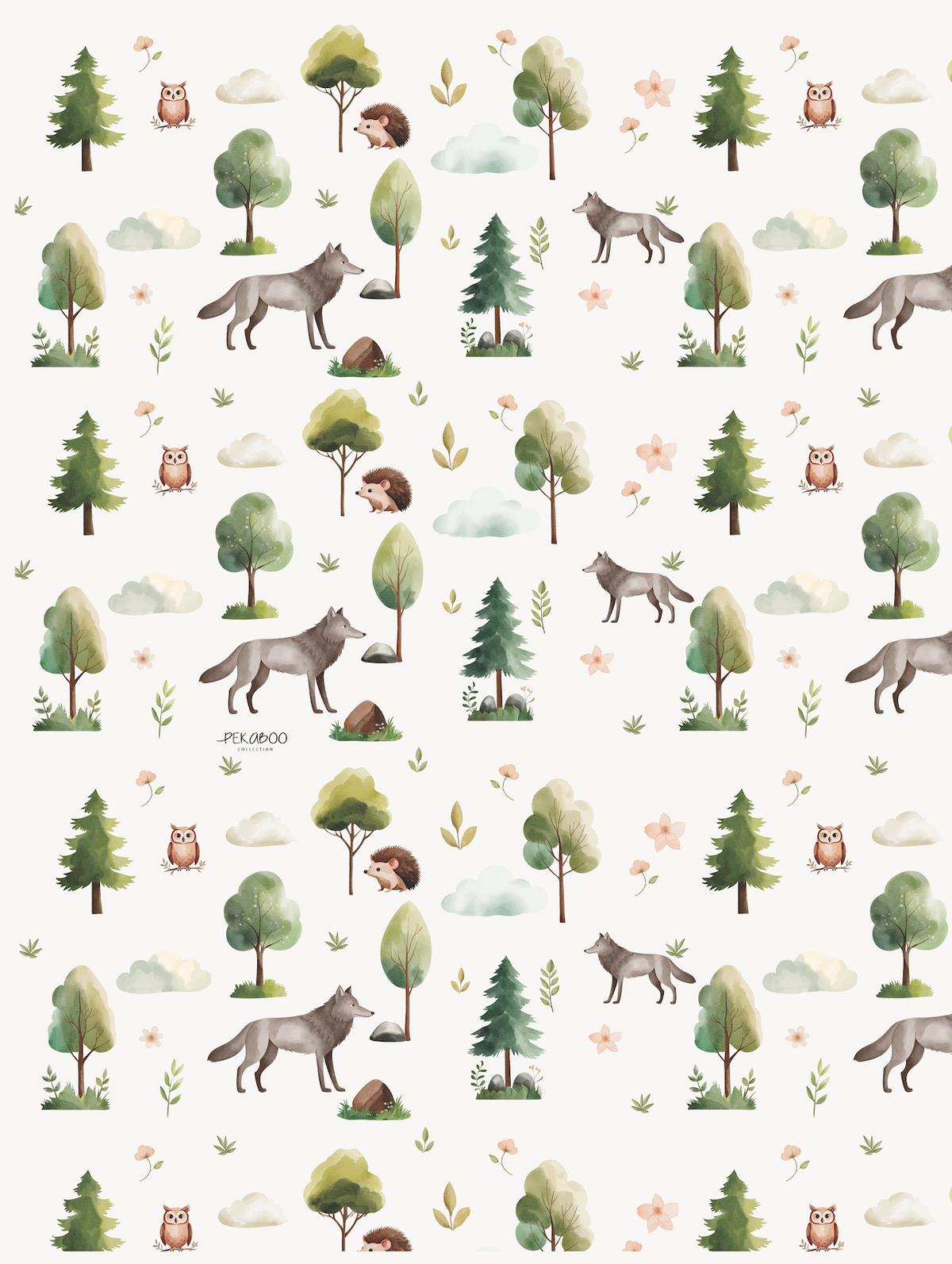 Couverture minky - Loups