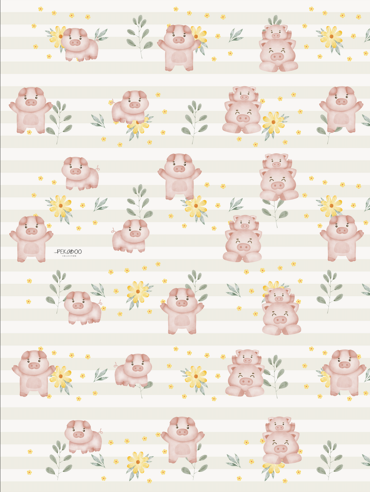 Couverture minky - Petits cochons roses bold stripes
