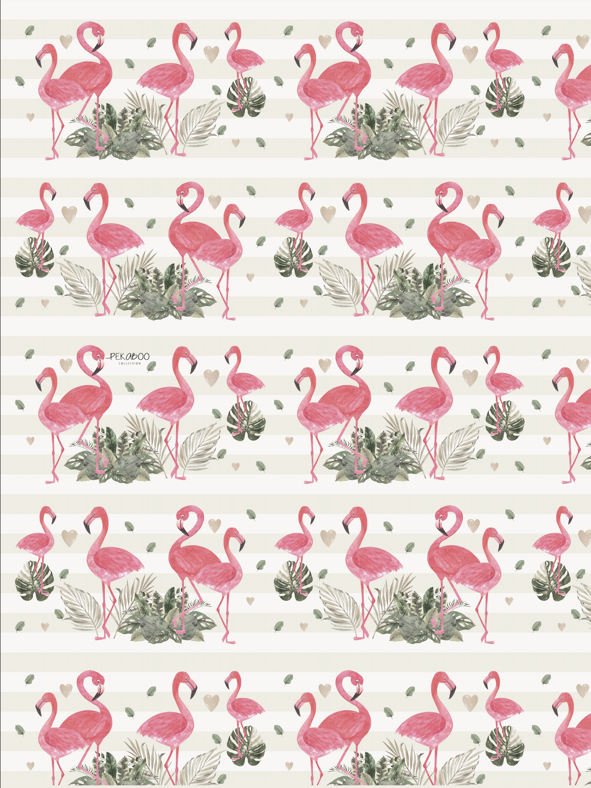 Couverture minky - Petits flamants rêveurs bold stripes