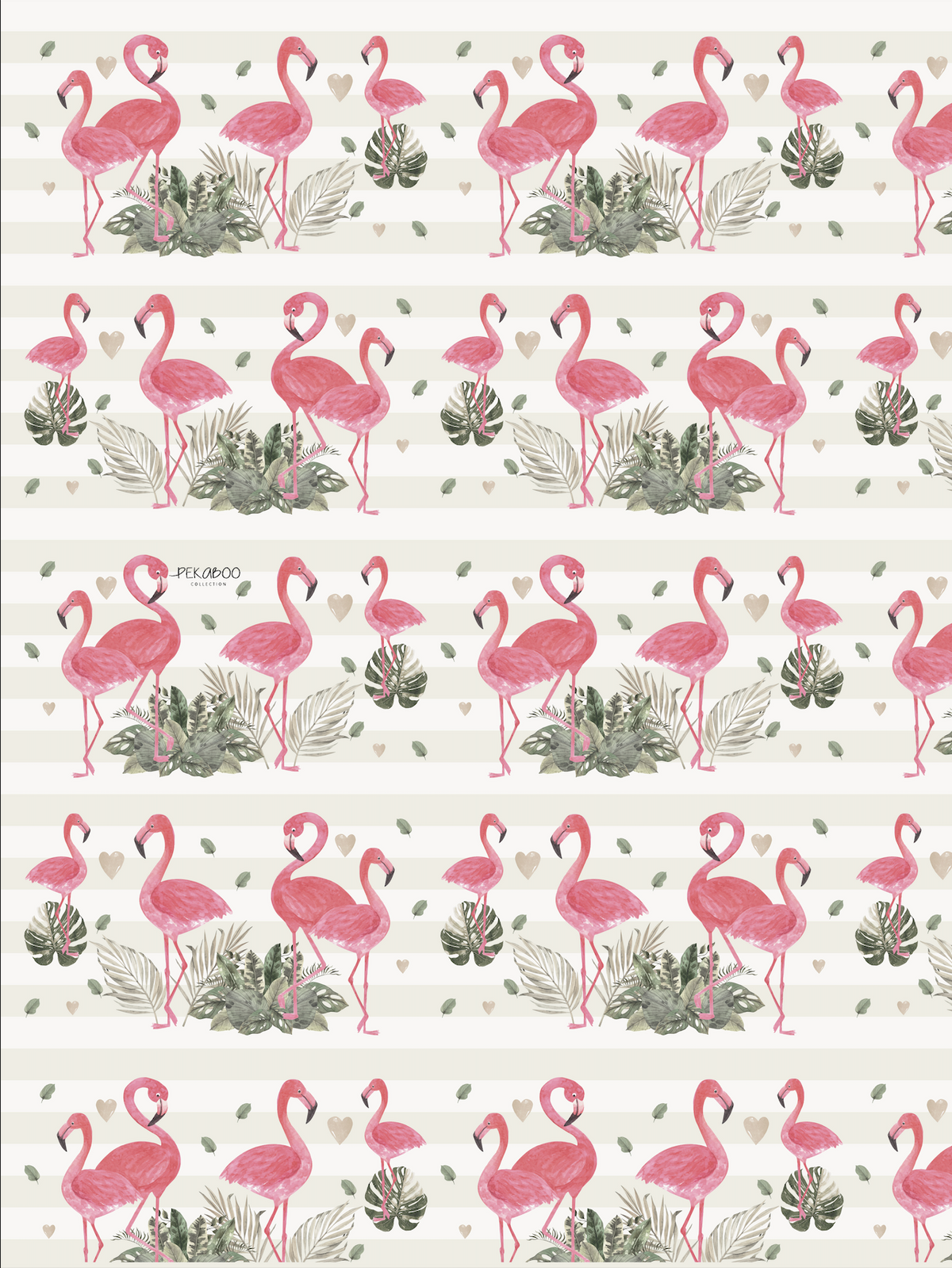 Couverture magiks - Petits flamants rêveurs bold stripes