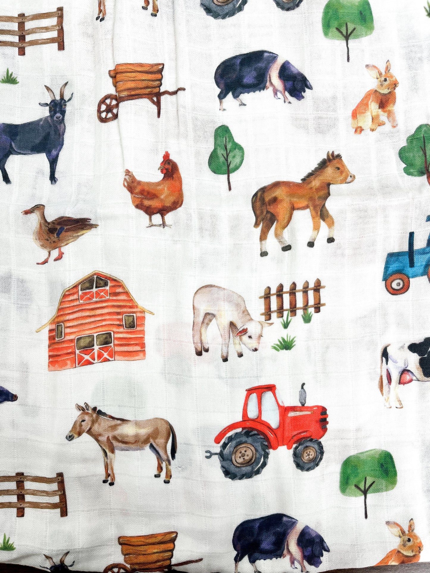 Couverture mousseline de bambou - Fermette western