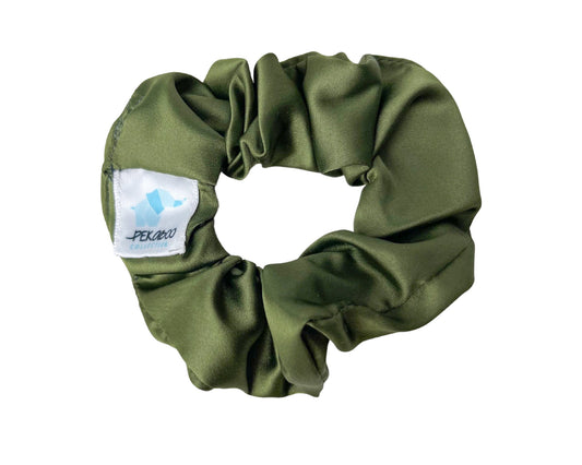 Chouchou élastique pour cheveux - Satin vert basil