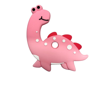 Jouet de dentition - Dino joyeux rose