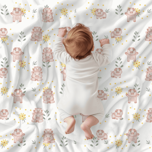 Couverture magiks - Petit cochon rose