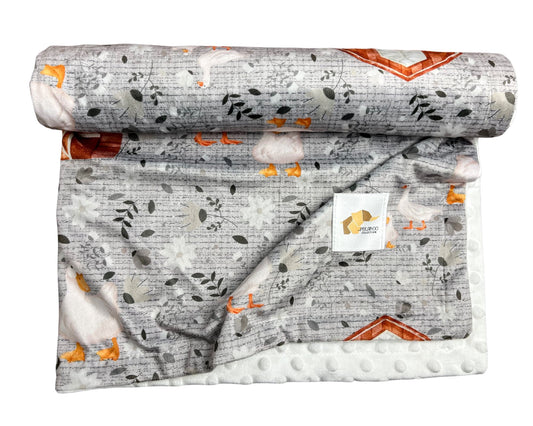 Couverture minky - Oie fermette