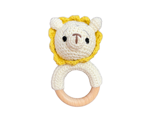 Hochet bois et crochet - Lion