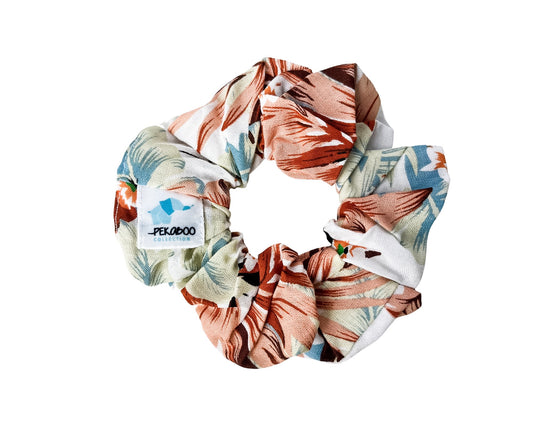 Chouchou élastique pour cheveux - Coton feuillage orange