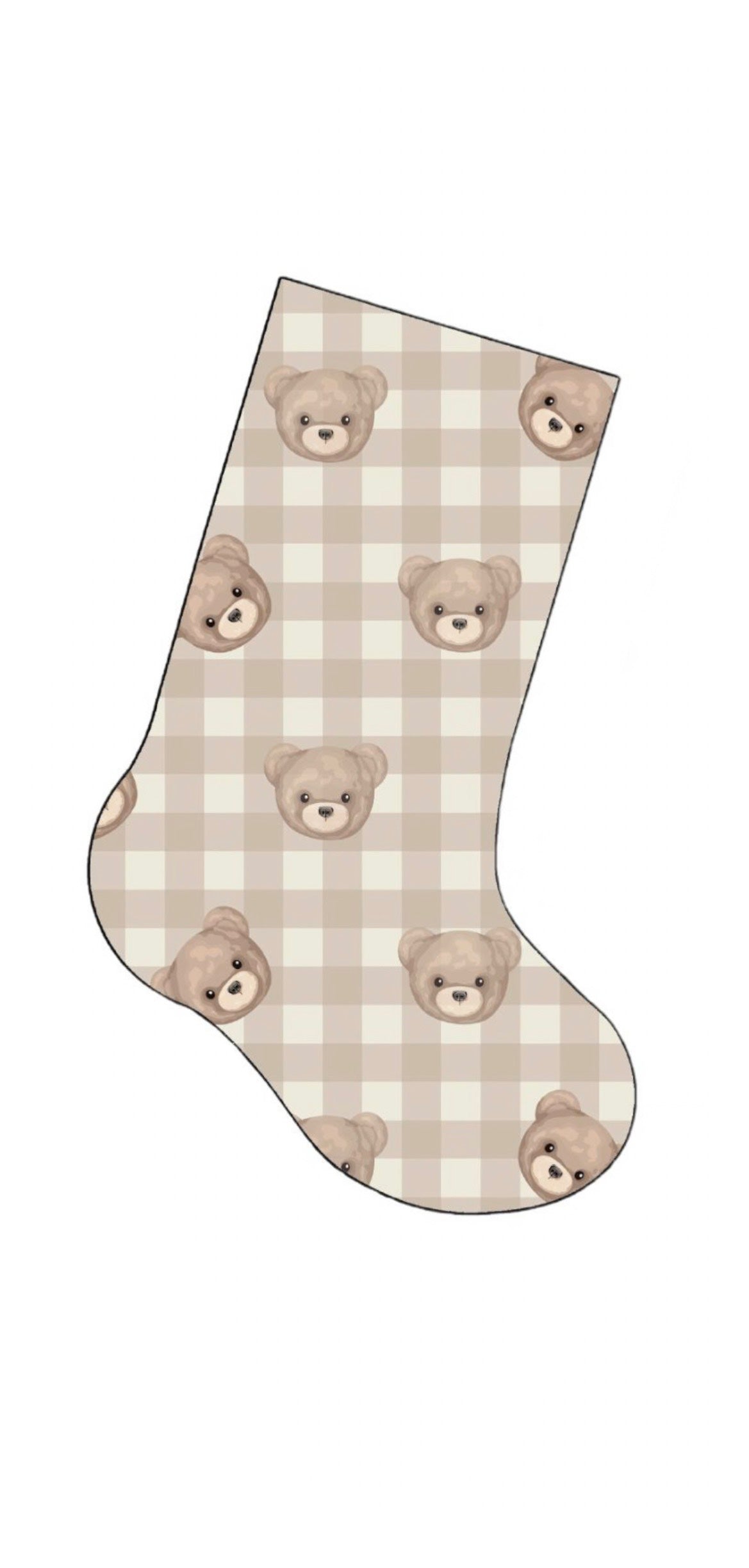 Bas de noël personnalisé - Ourson beige
