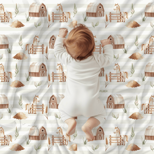Couverture magiks - Chevaux beige bold stripes