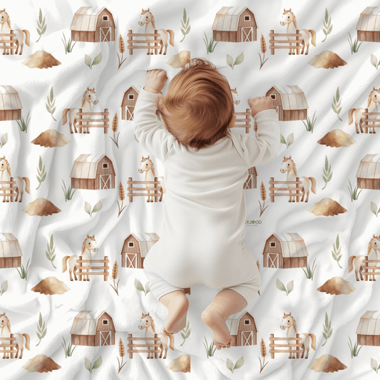 Couverture magiks - Chevaux beige