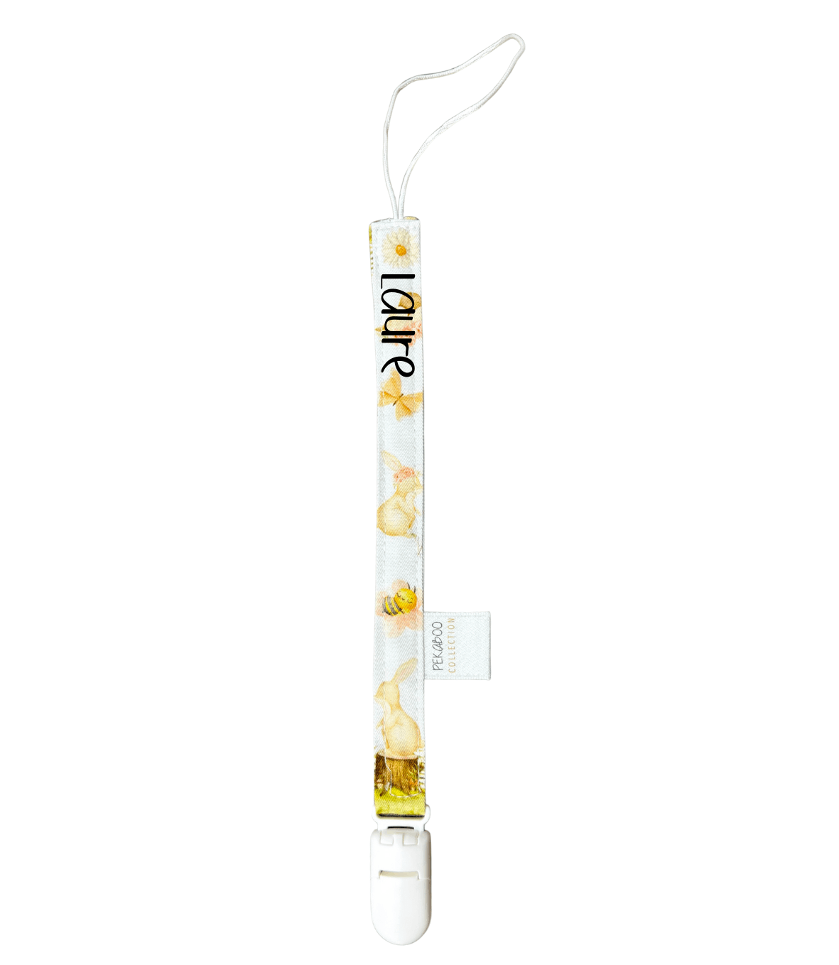 Attache-suce personnalisé - Lapin abeille (Blanc)