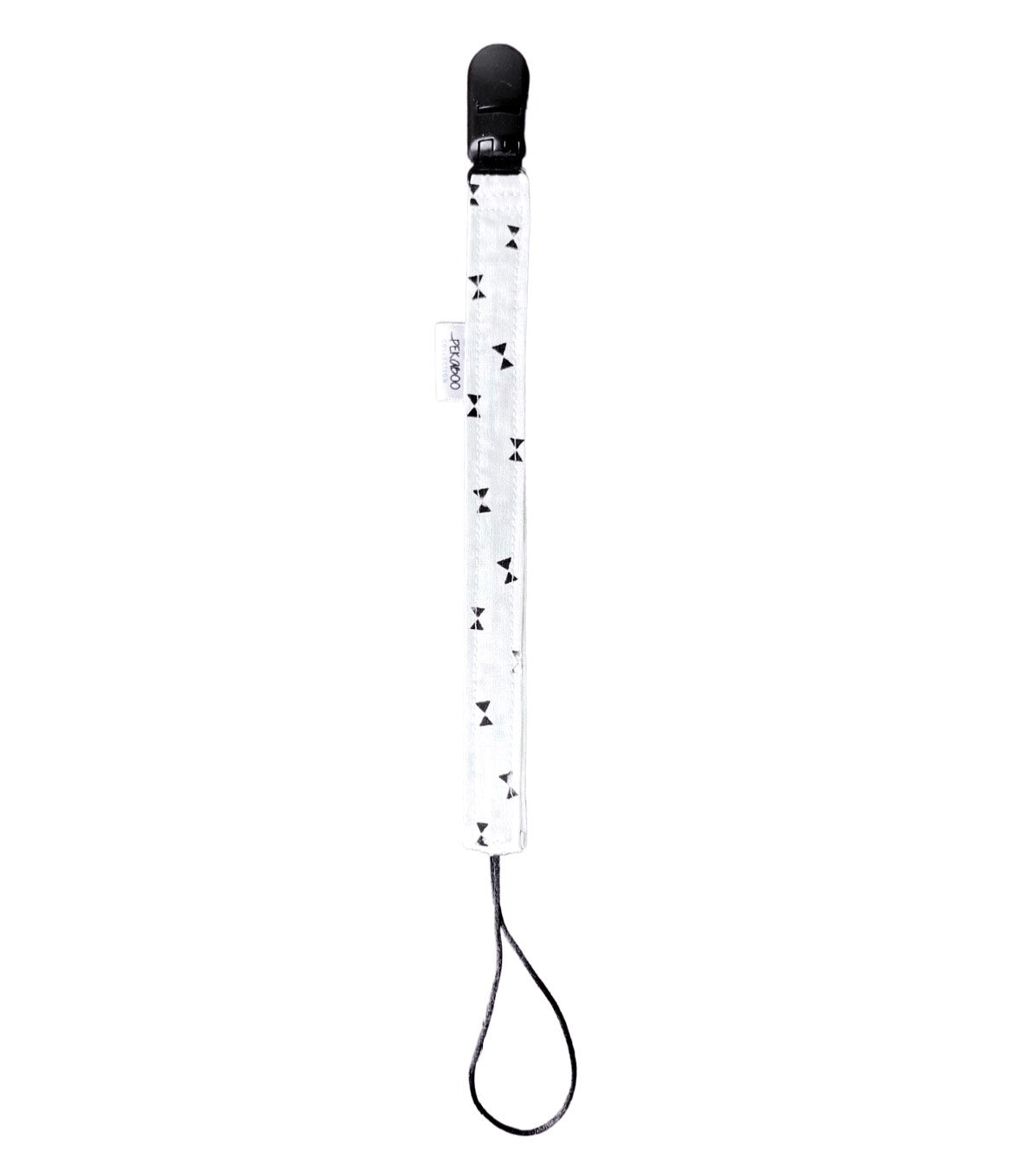 Attache-suce personnalisé - Boucles blanches (Noir)
