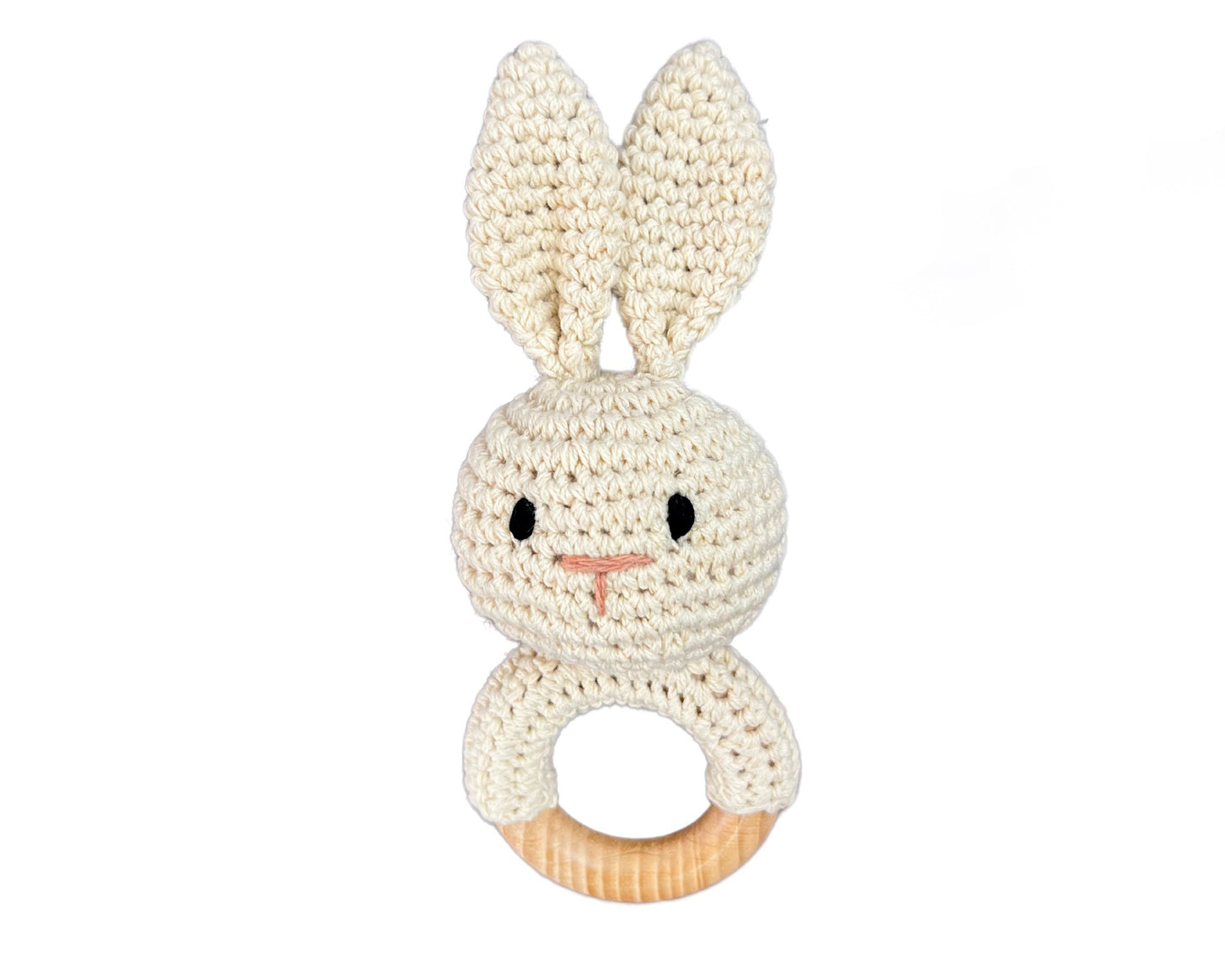 Hochet bois et crochet - Lapinet beige