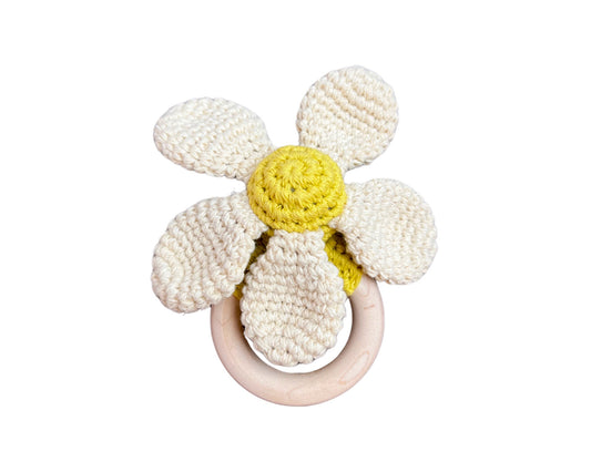 Hochet bois et crochet - Marguerite