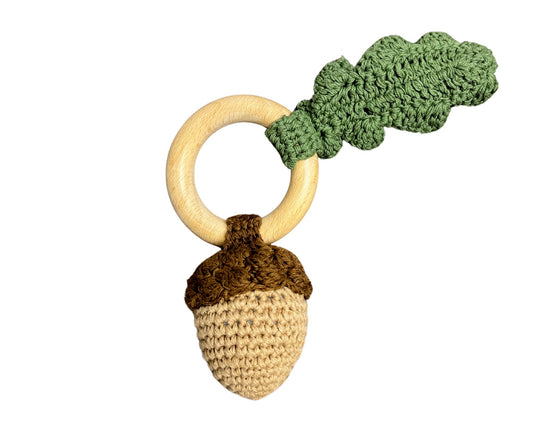 Hochet bois et crochet - Noisette