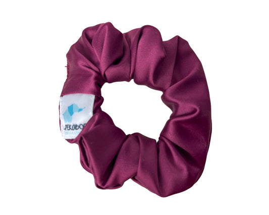Chouchou élastique pour cheveux - Satin pourpre foncé