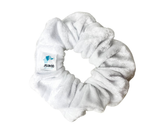 Chouchou élastique pour cheveux - Velours blanc