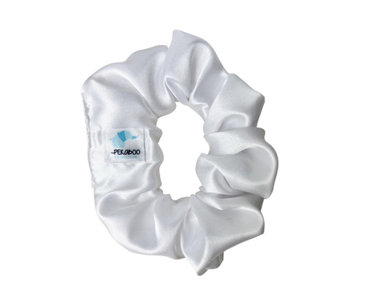 Chouchou élastique pour cheveux - Satin blanc