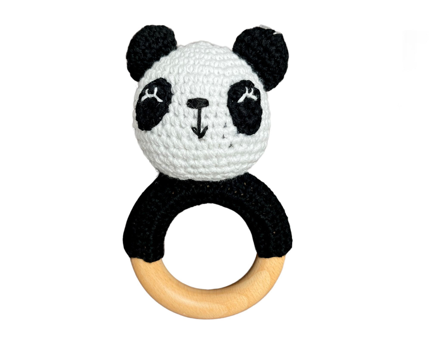 Hochet bois et crochet - Panda