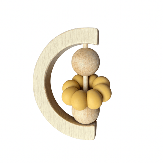 Jouet de dentition - Montessori jaune moutarde