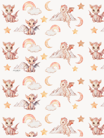 Couverture minky - Dragons roses