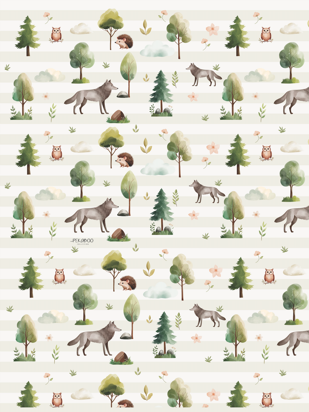 Couverture minky - Loups bold stripes