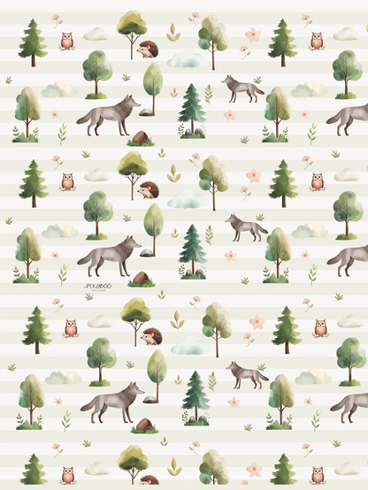Couverture minky - Loups bold stripes