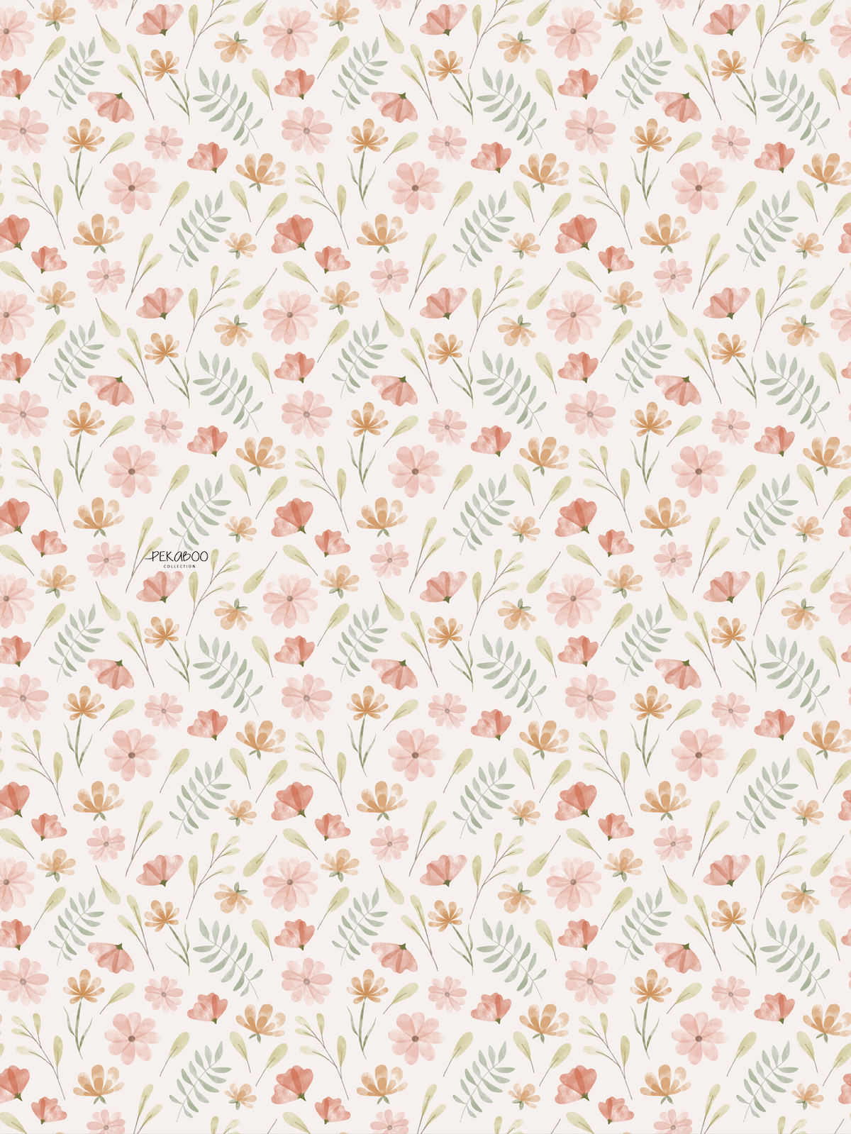 Couverture magiks - Fleuri pastel rose et rust