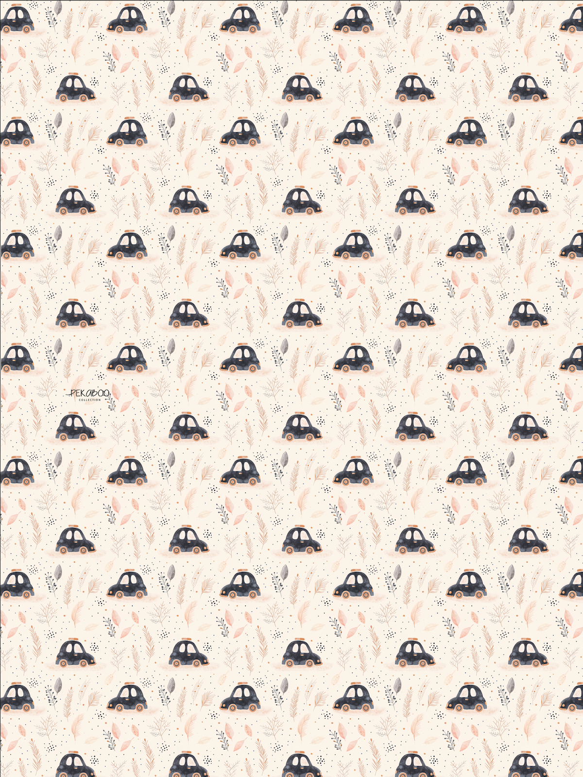 Couverture magiks - Voitures vintage noires et feuillages dorés