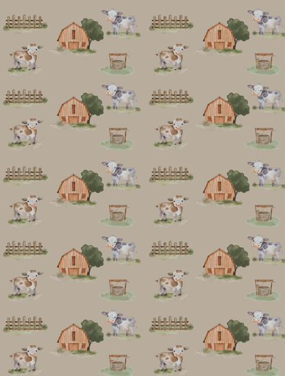 Couverture magiks - Ferme et vache taupe