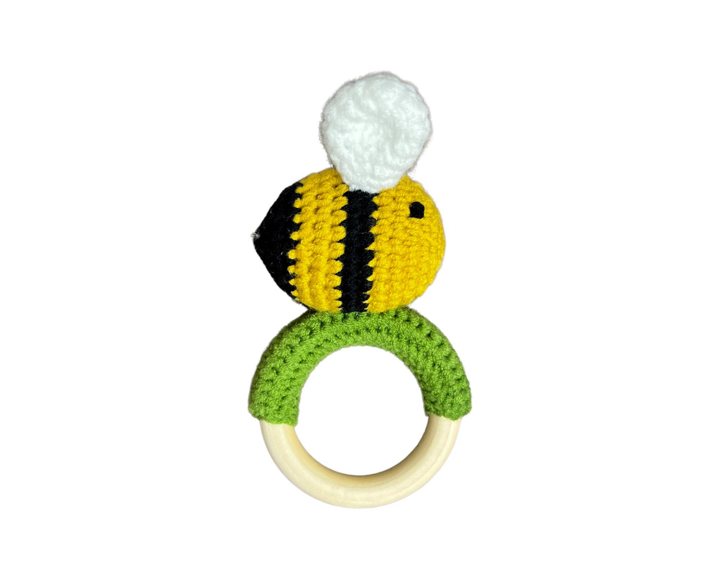 Hochet bois et crochet - Abeille