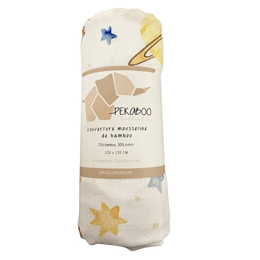 Couverture mousseline de bambou - Petite galaxie
