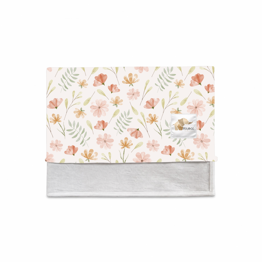 Couverture magiks - Fleuri pastel rose et rust