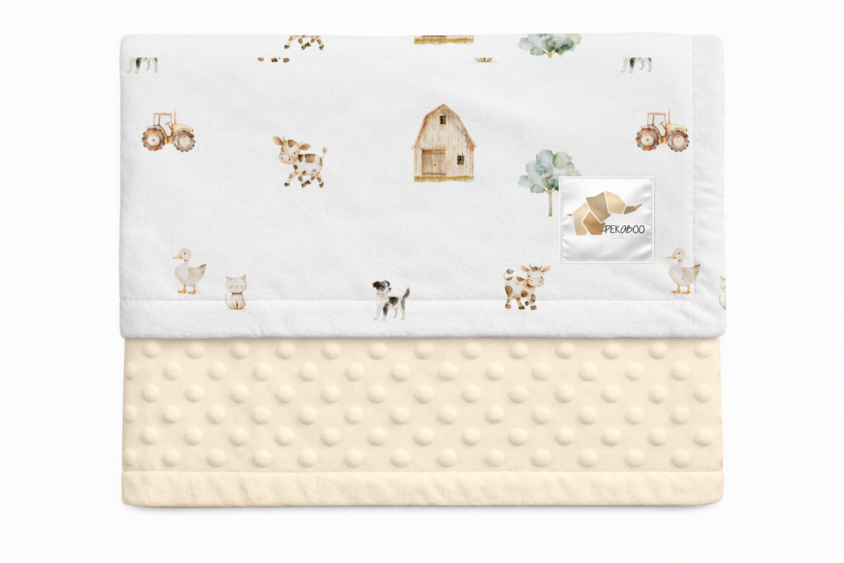Couverture minky - Happy farms
