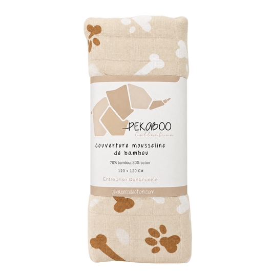 Couverture mousseline de bambou - Pattes & os
