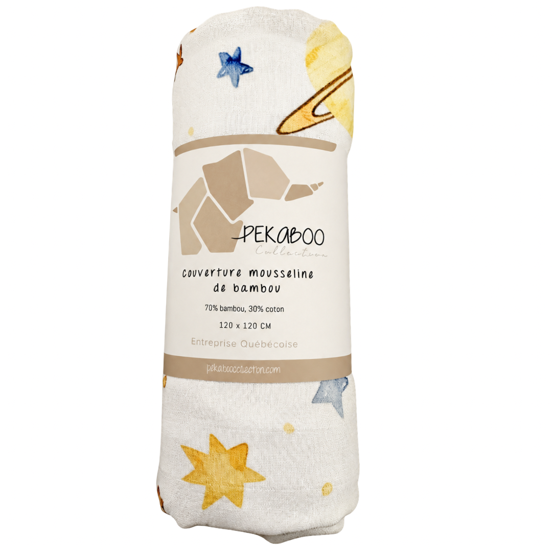 Couverture mousseline de bambou - Petite galaxie