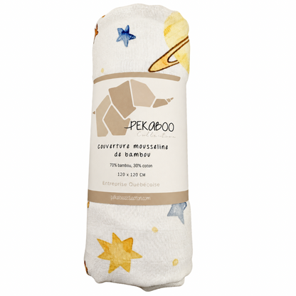 Couverture mousseline de bambou - Petite galaxie