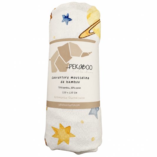 Couverture mousseline de bambou - Petite galaxie