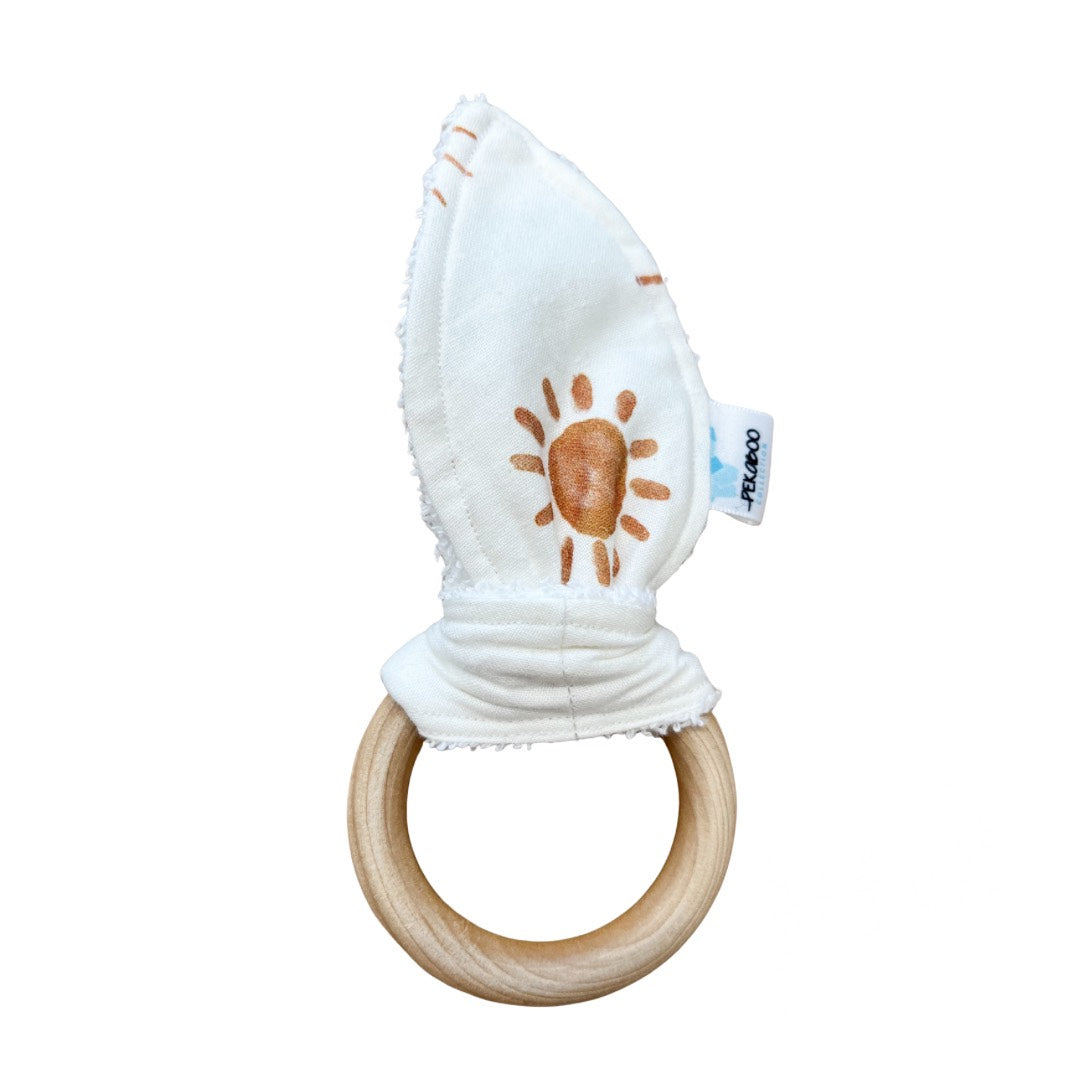 Anneau de dentition bois oreille de lapin - Sunset lover