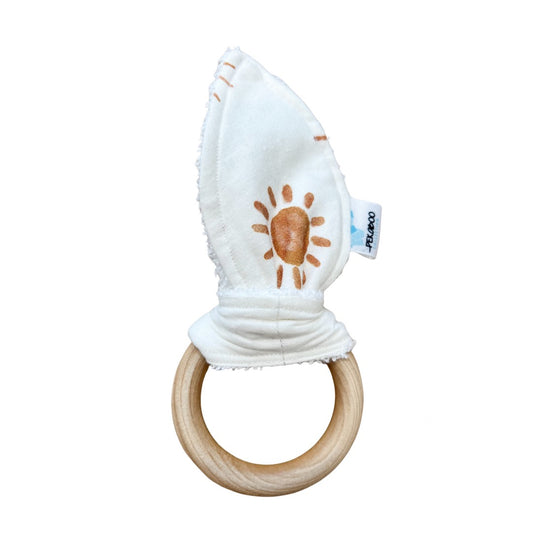 Anneau de dentition bois oreille de lapin - Sunset lover