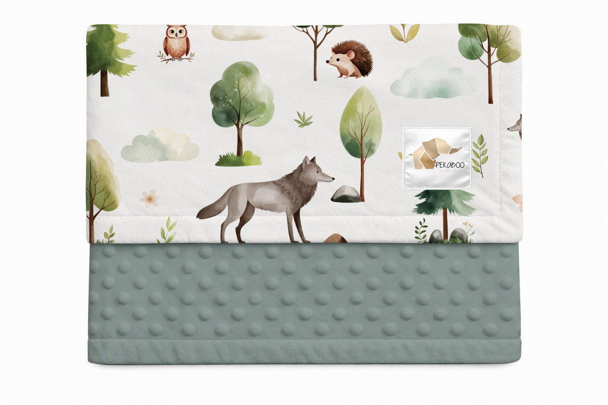 Couverture minky - Loups