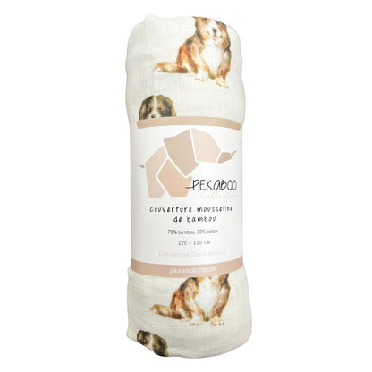 Couverture mousseline de bambou - Chiens