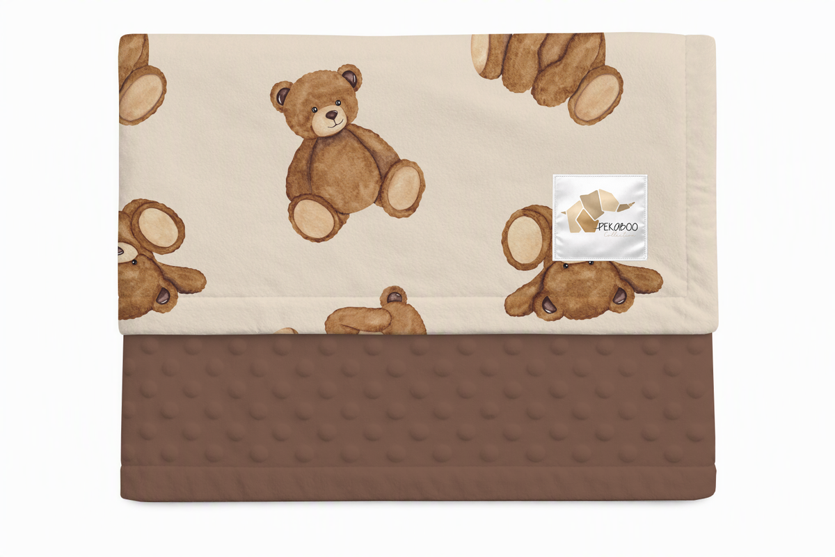 Couverture minky - Oursons Teddy bears brown