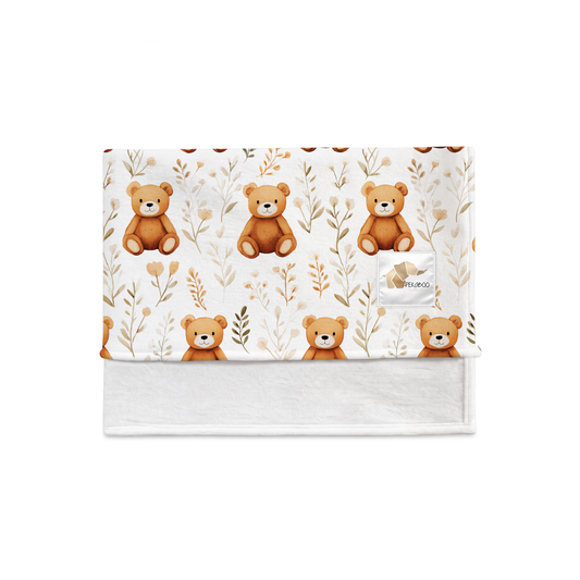 Couverture magiks - Oursons et feuillage aquarelle