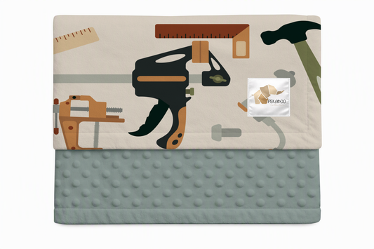 Couverture minky - Outils de construction beiges