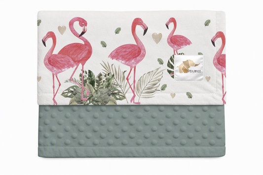 Couverture minky - Petits flamants rêveurs