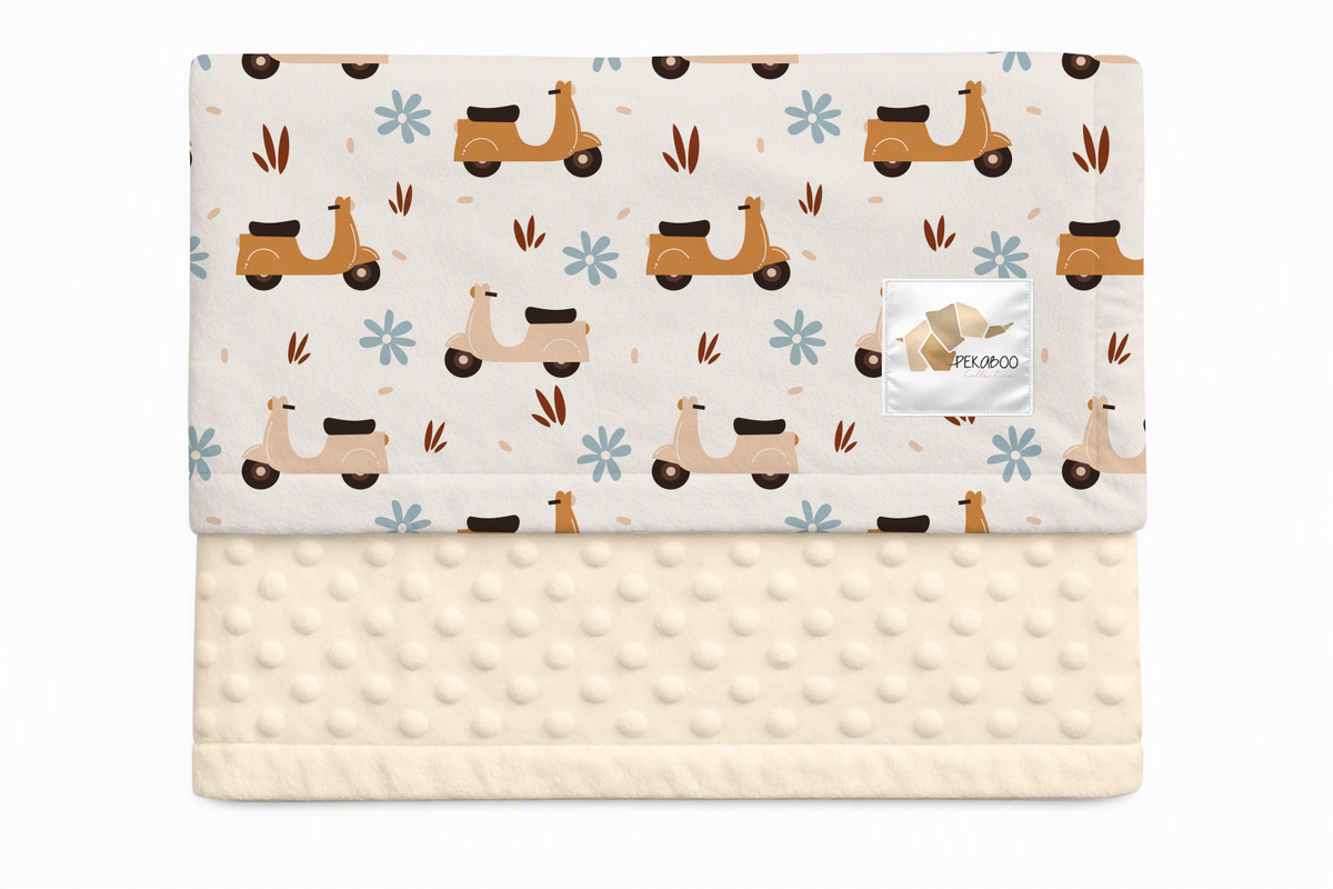 Couverture minky - Scooters vintage