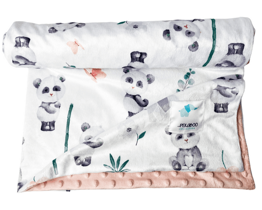 Couverture minky - Pandas
